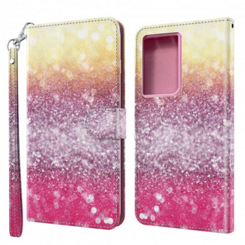 Flip Cover Samsung Galaxy S21 Ultra 5G Magenta Glitter Gradient