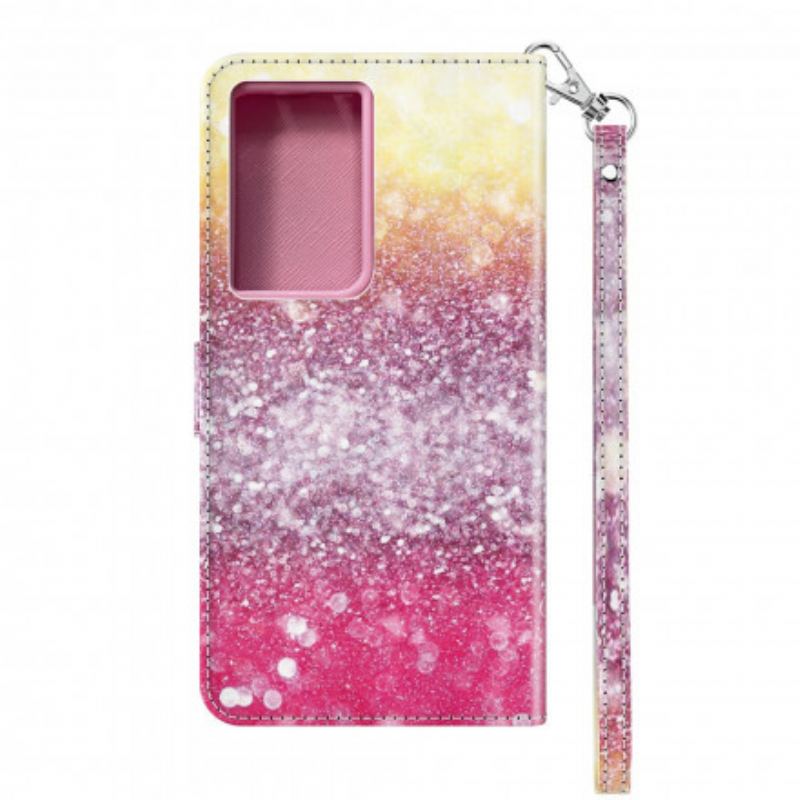 Flip Cover Samsung Galaxy S21 Ultra 5G Magenta Glitter Gradient