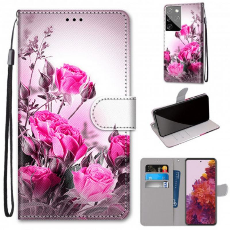 Flip Cover Samsung Galaxy S21 Ultra 5G Magiske Blomster