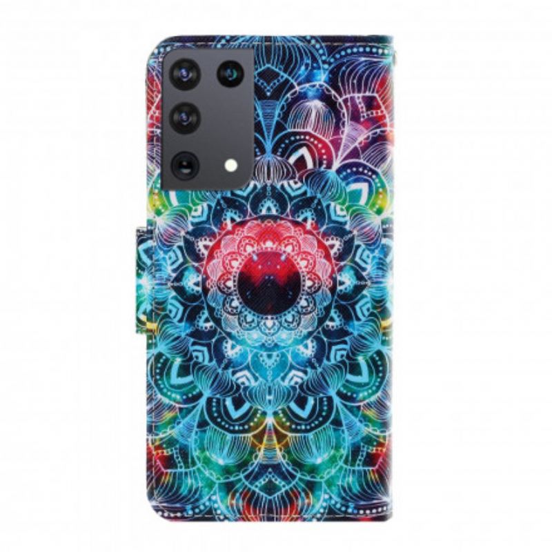 Flip Cover Samsung Galaxy S21 Ultra 5G Med Snor Prangende Strappy Mandala