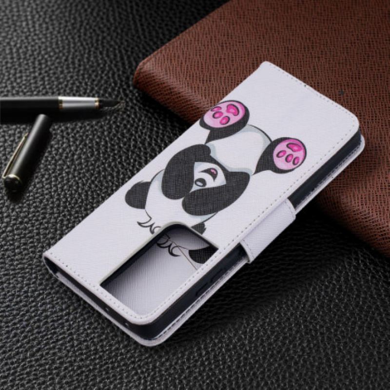 Flip Cover Samsung Galaxy S21 Ultra 5G Panda Sjov