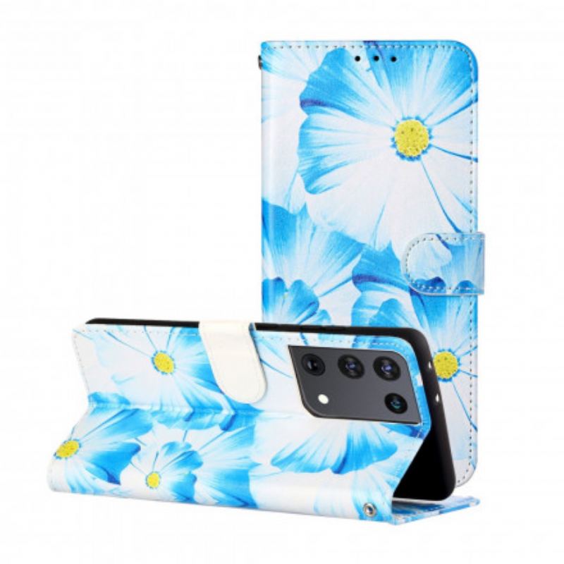 Flip Cover Samsung Galaxy S21 Ultra 5G Skøre Blomster