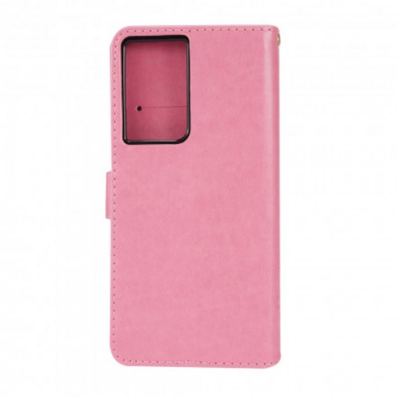 Flip Cover Samsung Galaxy S21 Ultra 5G Sommerfugle I Vinden