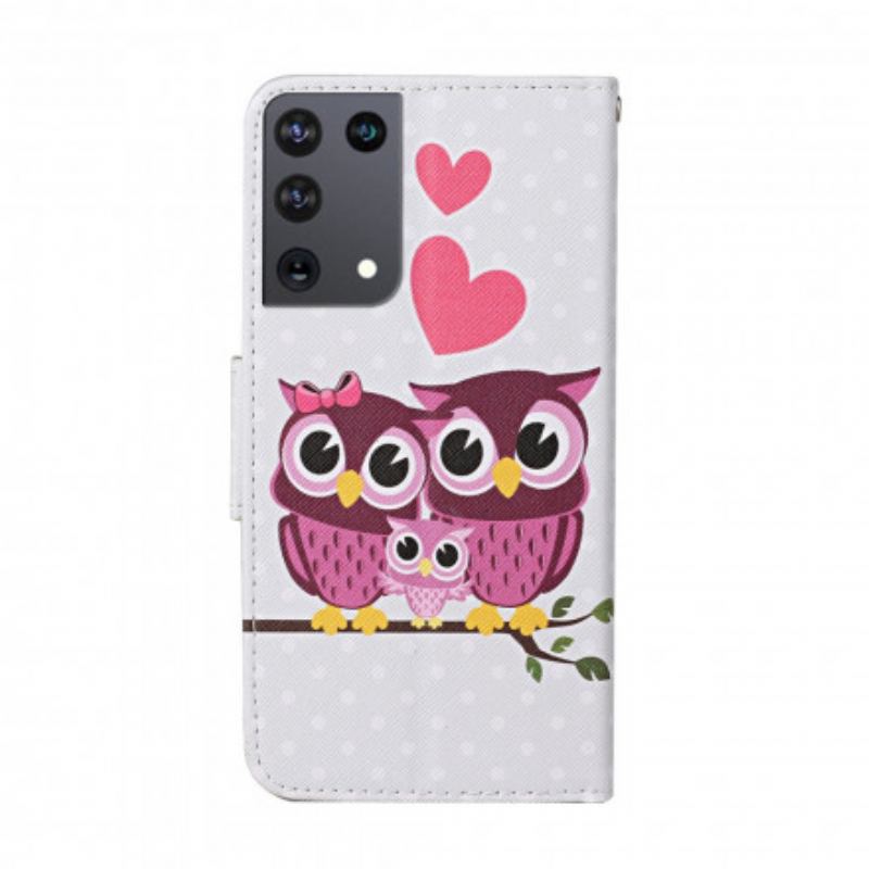 Flip Cover Samsung Galaxy S21 Ultra 5G Uglefamilie Med Snor