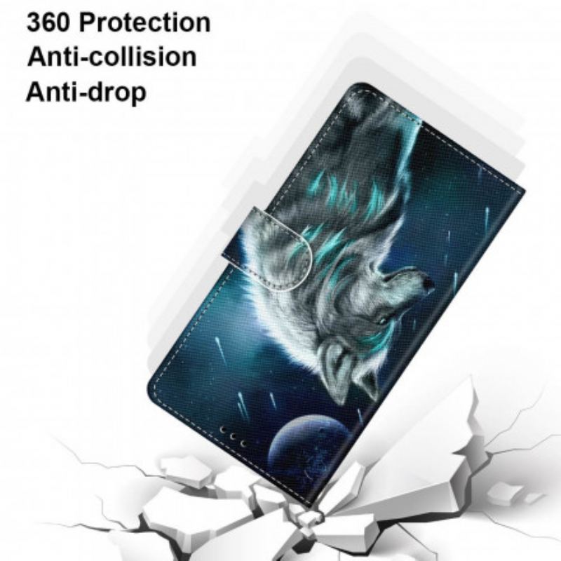 Flip Cover Samsung Galaxy S21 Ultra 5G Ulv Under En Regn Af Stjerner