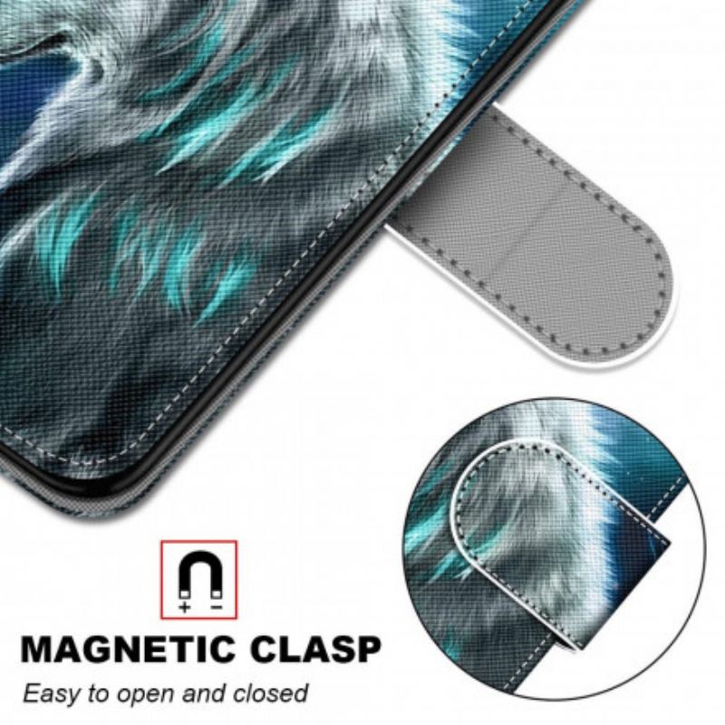 Flip Cover Samsung Galaxy S21 Ultra 5G Ulv Under En Regn Af Stjerner