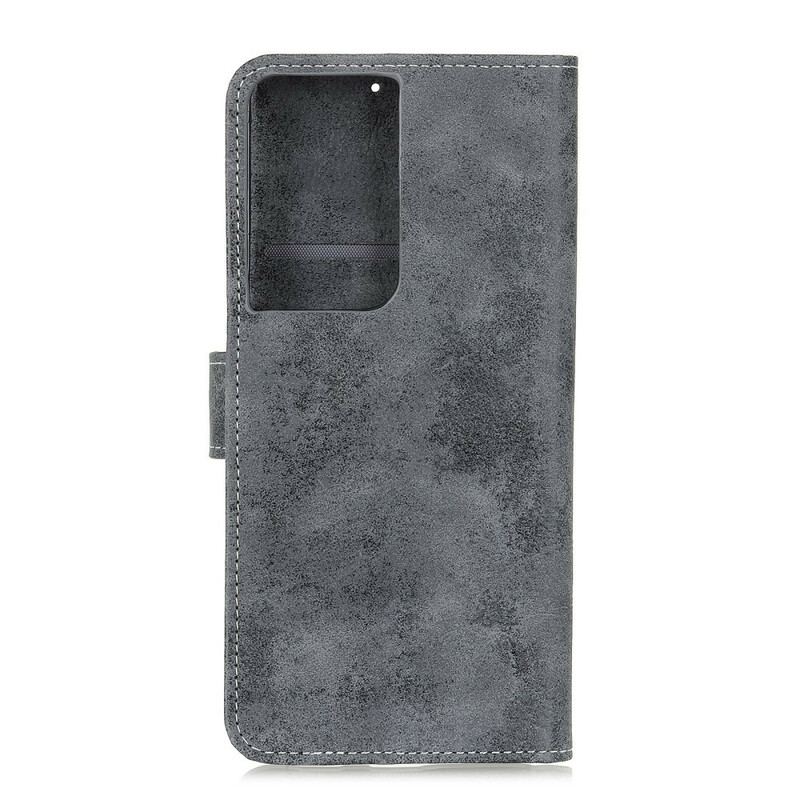 Flip Cover Samsung Galaxy S21 Ultra 5G Vintage Kunstlæder