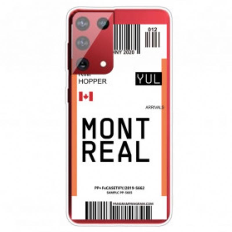 Mobilcover Samsung Galaxy S21 Ultra 5G Boardingkort Til Montreal