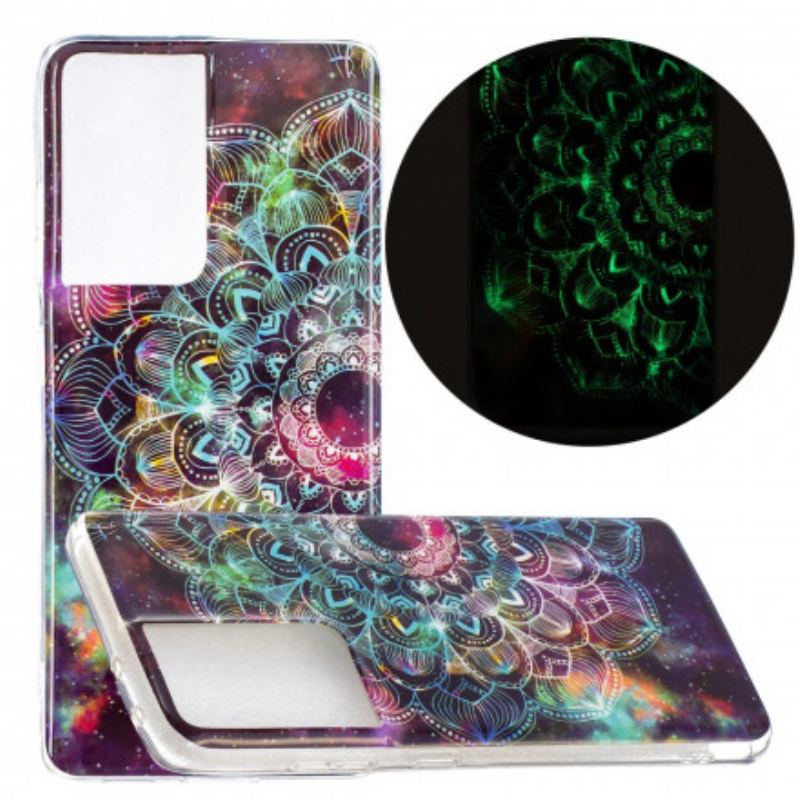 Mobilcover Samsung Galaxy S21 Ultra 5G Fluorescerende Blomsterserie