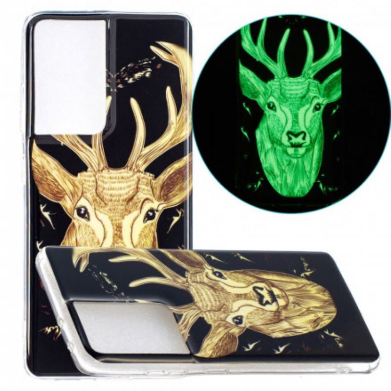 Mobilcover Samsung Galaxy S21 Ultra 5G Fluorescerende Majestic Deer