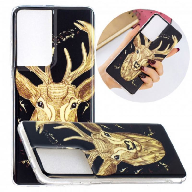 Mobilcover Samsung Galaxy S21 Ultra 5G Fluorescerende Majestic Deer