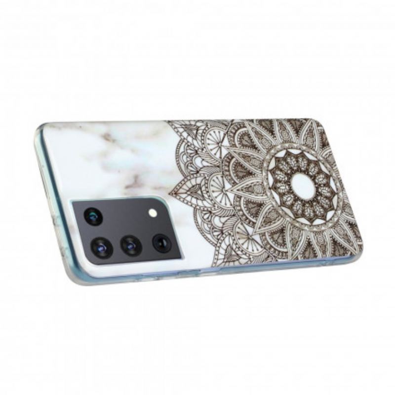 Mobilcover Samsung Galaxy S21 Ultra 5G Marmoreret Mandala