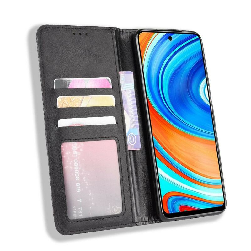 Cover Xiaomi Redmi Note 9S / 9 Pro Flip Cover Stiliseret Vintage Lædereffekt