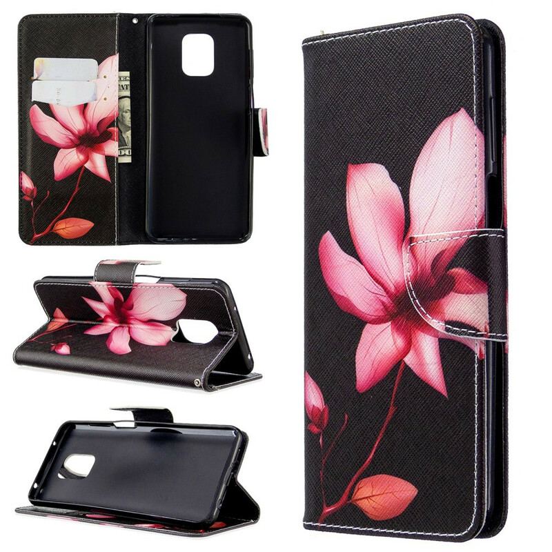 Flip Cover Xiaomi Redmi Note 9S / 9 Pro Lyserød Blomst