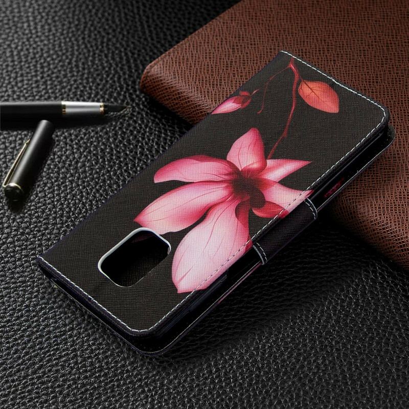 Flip Cover Xiaomi Redmi Note 9S / 9 Pro Lyserød Blomst