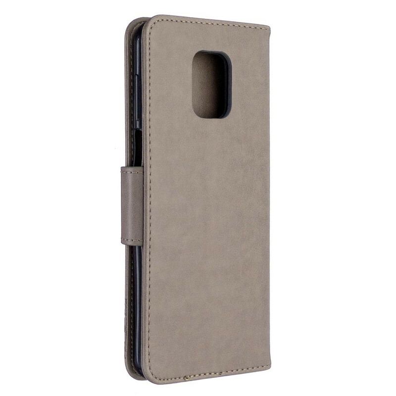 Flip Cover Xiaomi Redmi Note 9S / 9 Pro Med Snor Thong Sommerfugle