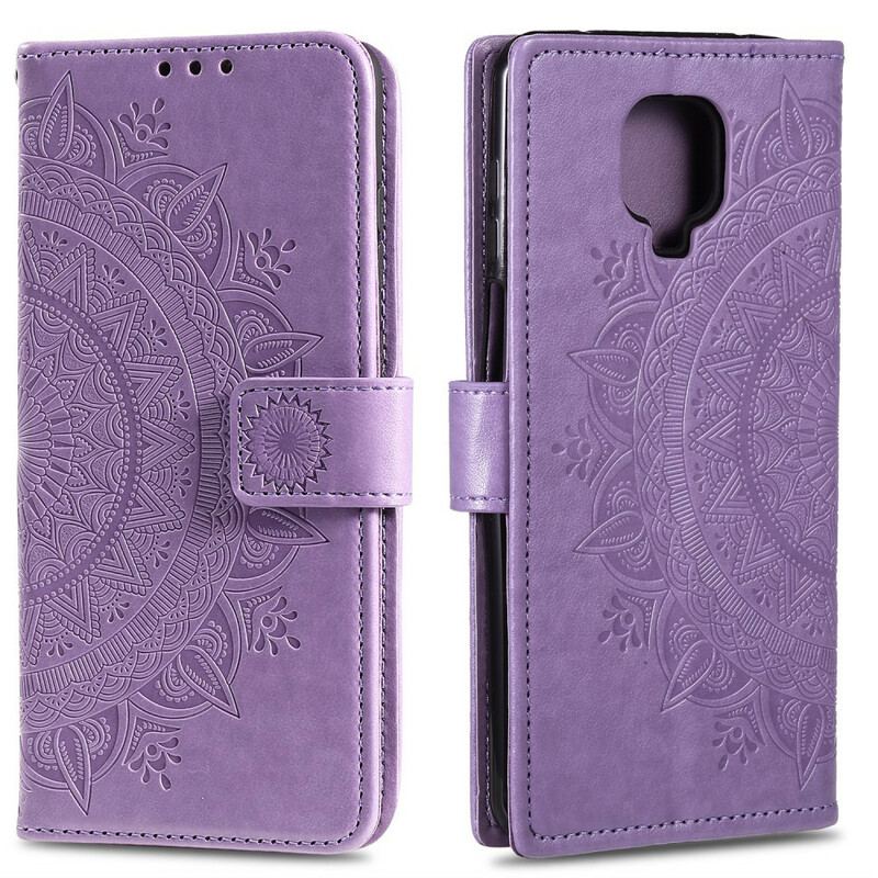 Læder Cover Xiaomi Redmi Note 9S / 9 Pro Sol Mandala