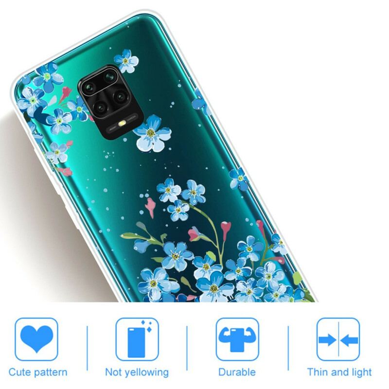 Mobilcover Xiaomi Redmi Note 9S / 9 Pro Blå Blomster