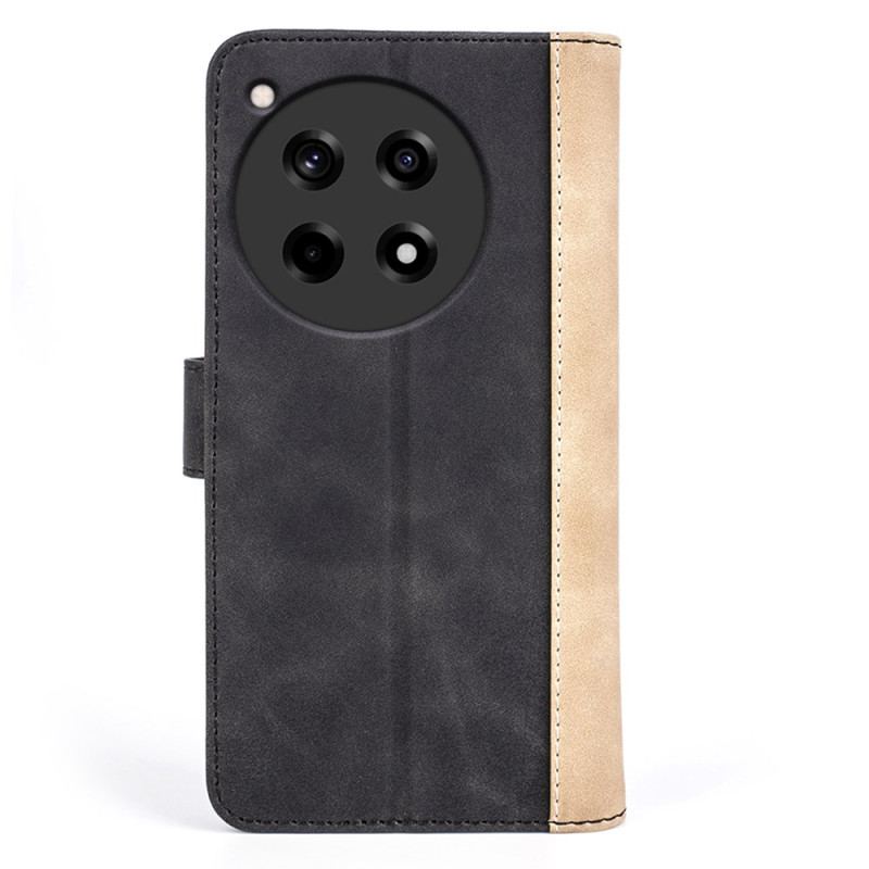 Læder Cover Oneplus 12r Telefon Etui Tofarvet Design