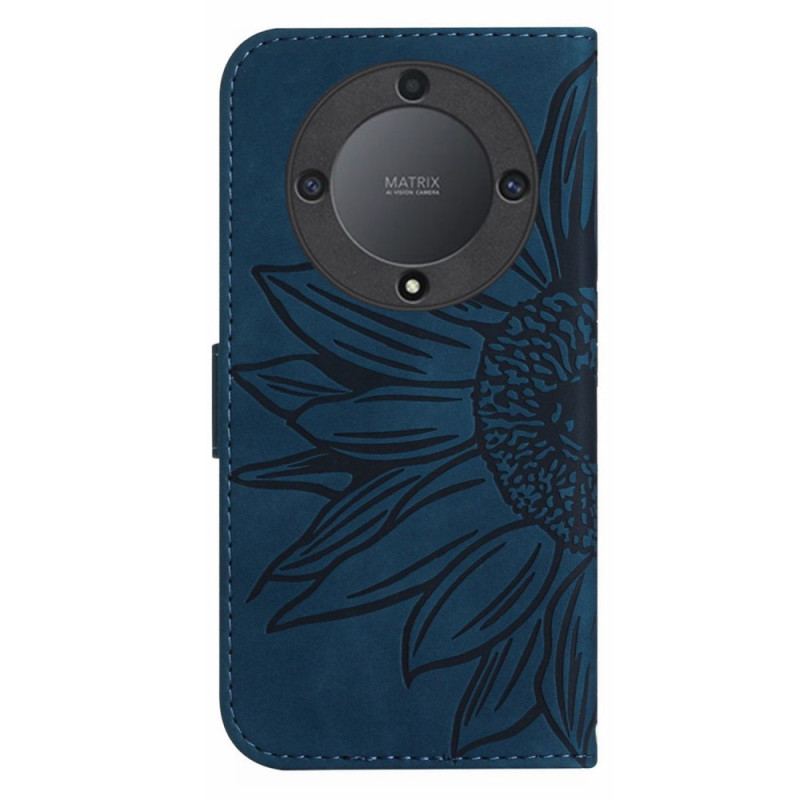 Flip Cover Honor Magic 5 Lite Blomst Med Skulderrem