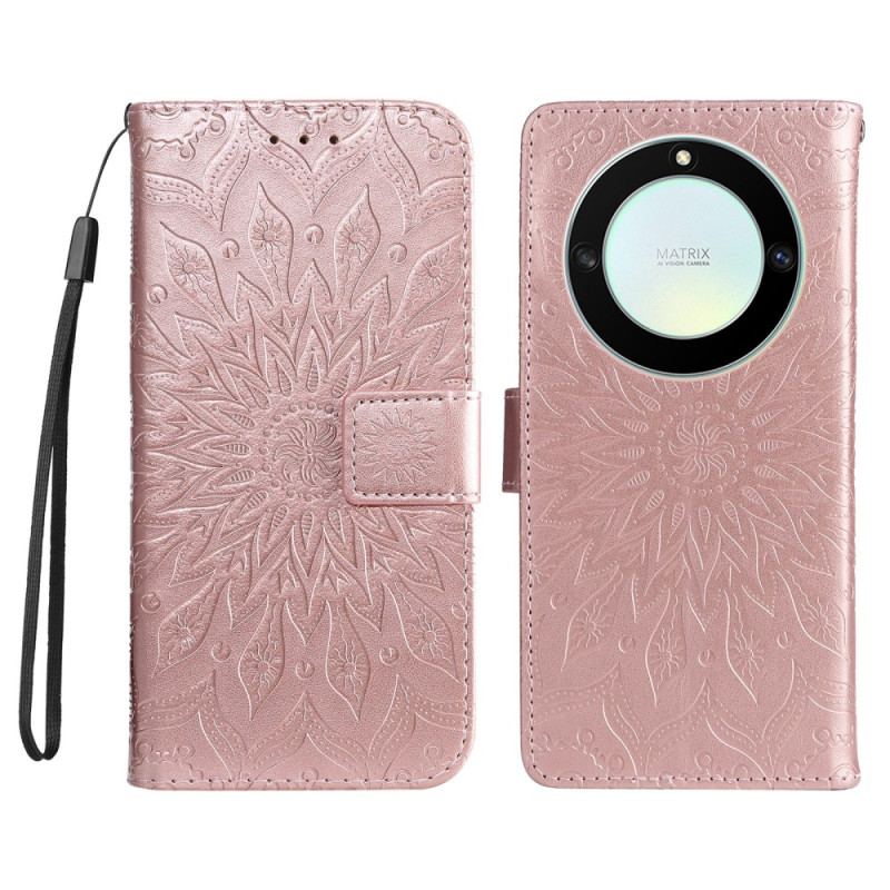 Flip Cover Honor Magic 5 Lite Mandala Sun Med Snor