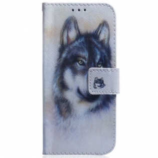 Flip Cover Honor Magic 5 Lite Med Snor Strappy Akvarelhund