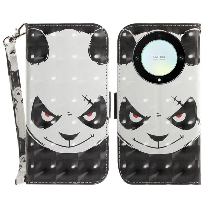 Flip Cover Honor Magic 5 Lite Med Snor Vred Panda Med Snor