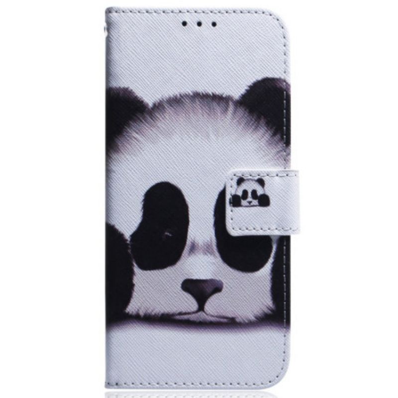 Læder Cover Honor Magic 5 Lite Med Snor Strappy Panda