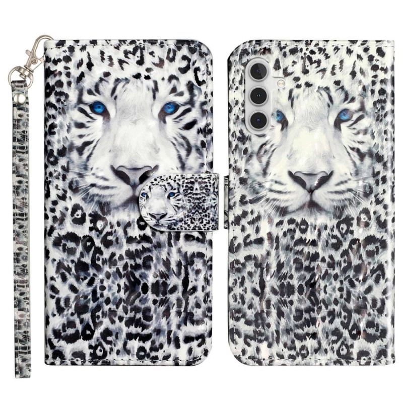 Flip Cover Samsung Galaxy A14 / A14 5G Med Snor Strappy Leopard