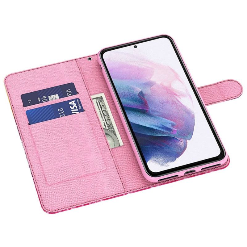 Flip Cover Samsung Galaxy A14 / A14 5G Rødt Træ