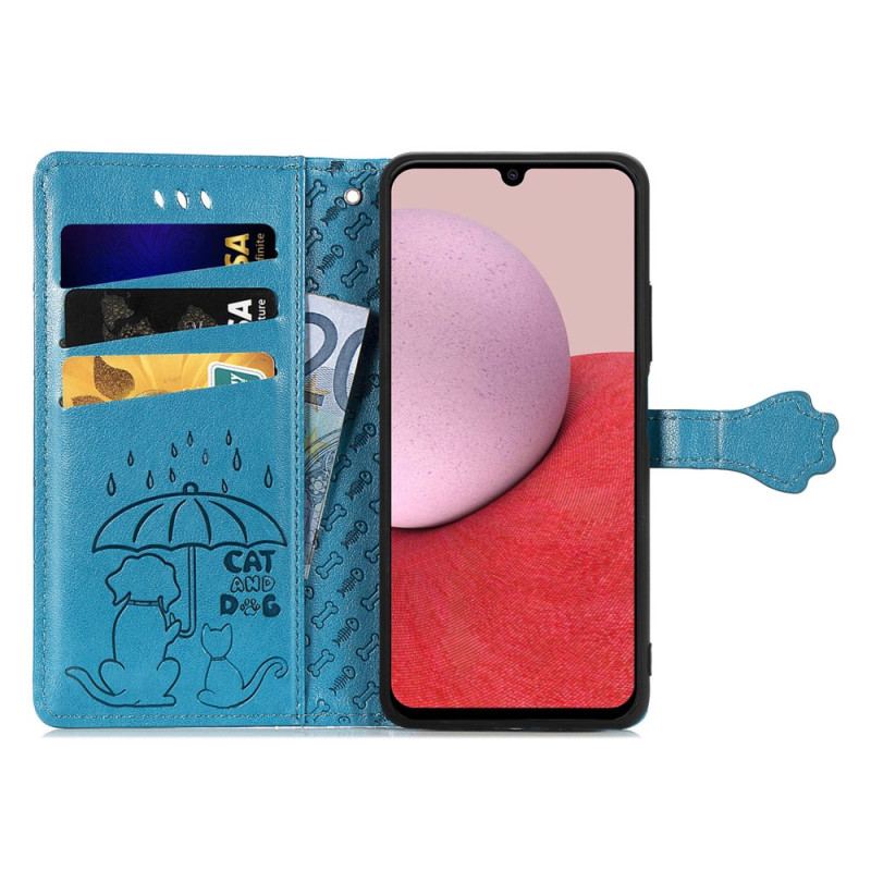 Læder Cover Samsung Galaxy A14 / A14 5G Animerede Dyr