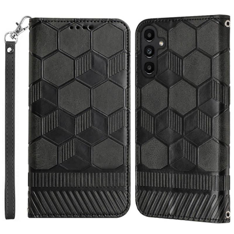 Læder Cover Samsung Galaxy A14 / A14 5G Fodboldbold Mønster