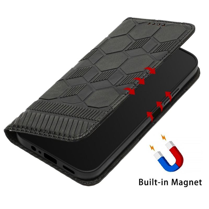 Læder Cover Samsung Galaxy A14 / A14 5G Fodboldbold Mønster