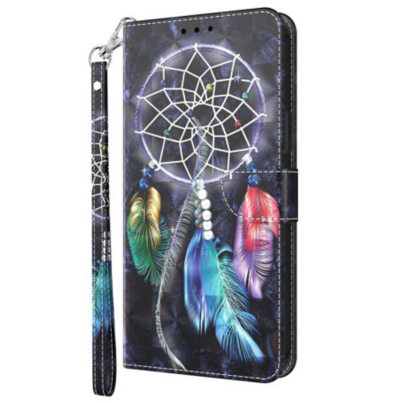 Læder Cover Samsung Galaxy A14 / A14 5G Med Snor Strap Dream Catcher