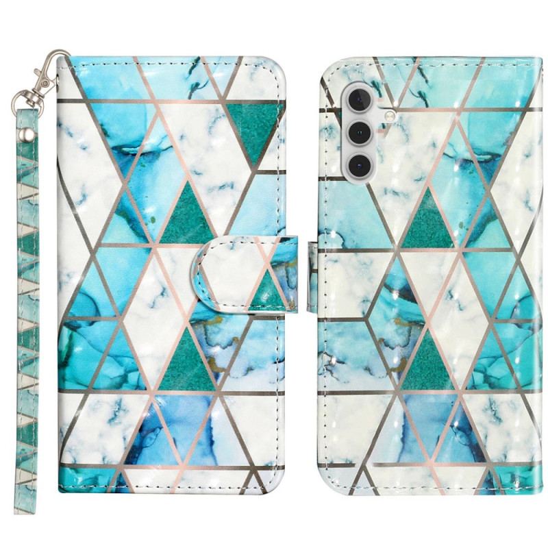 Læder Cover Samsung Galaxy A14 / A14 5G Med Snor Strappy Night Tiger