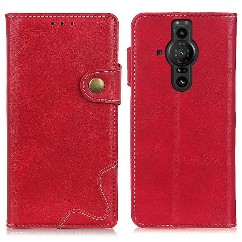 Flip Cover Sony Xperia Pro-I Kunstnerisk Syningsknap