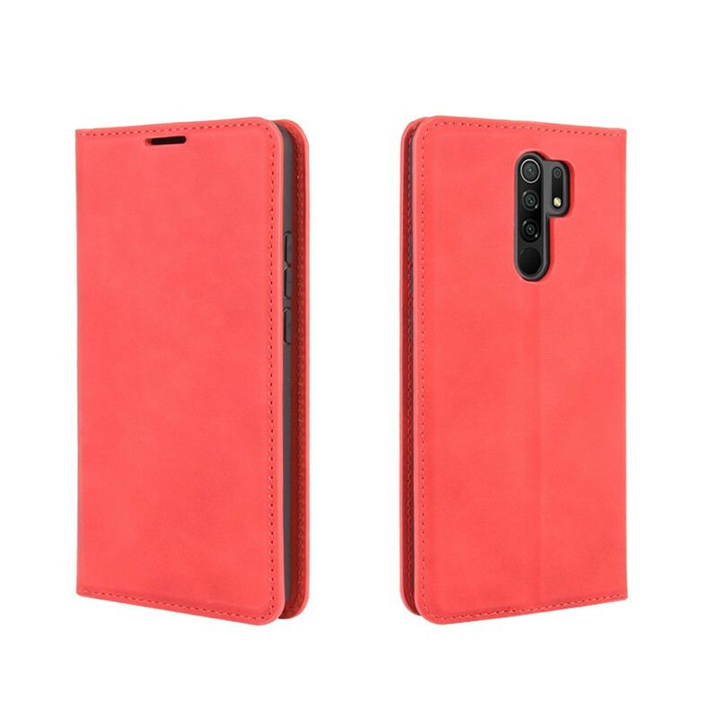 Cover Xiaomi Redmi 9 Flip Cover Blødt Lædereffekt