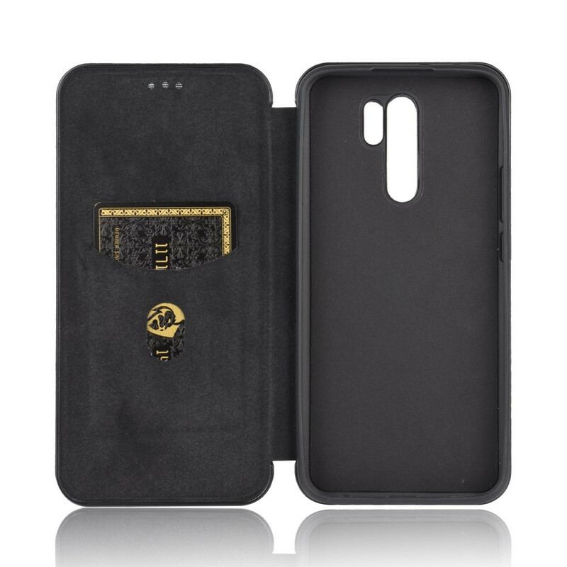 Cover Xiaomi Redmi 9 Flip Cover Farvet Carbon Silikone