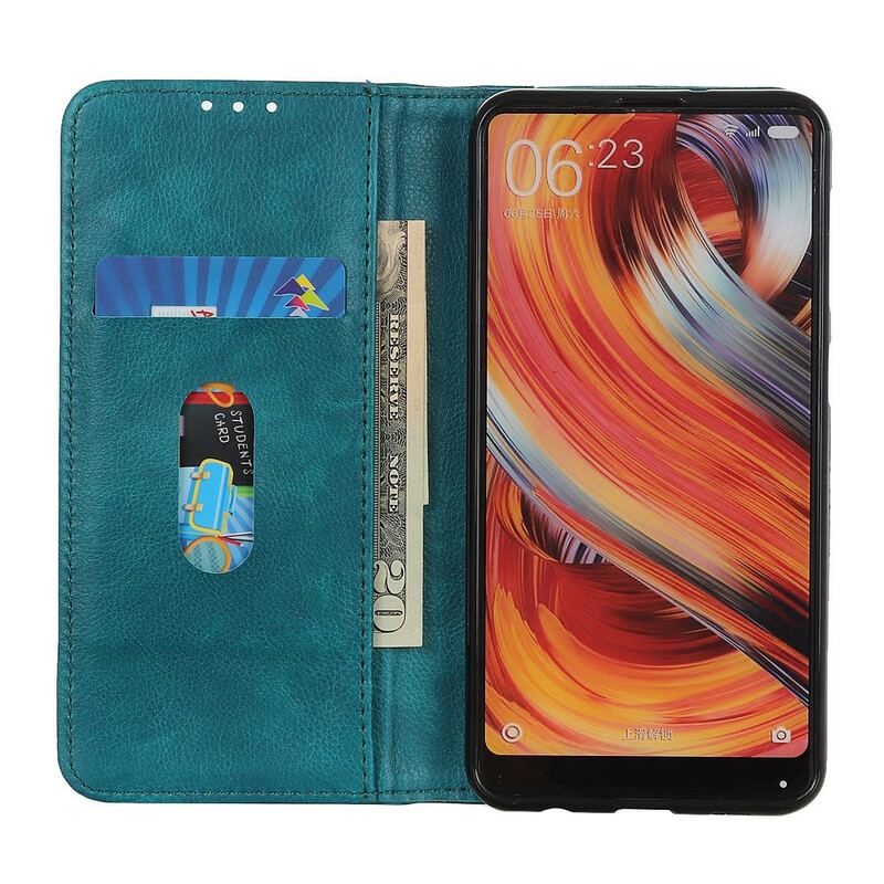 Cover Xiaomi Redmi 9 Flip Cover Litchi Split Læderversion