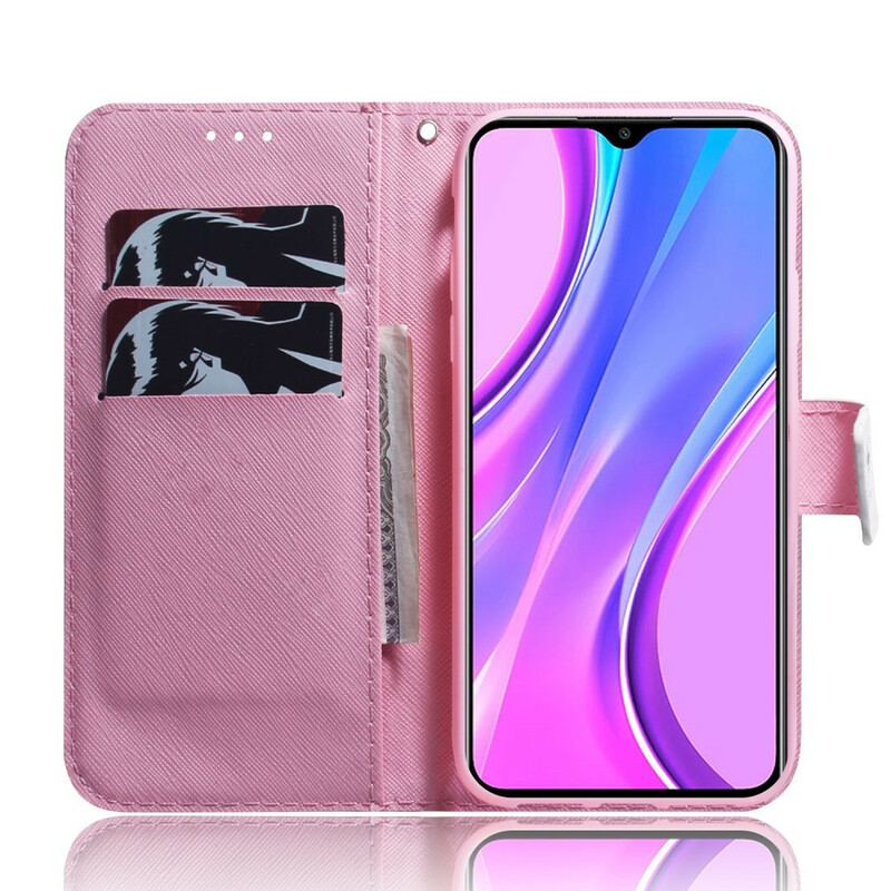 Flip Cover Xiaomi Redmi 9 Blomst Støvet Pink