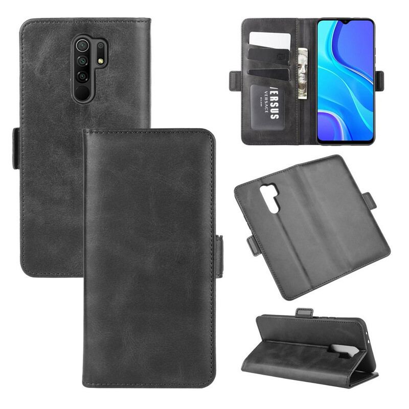 Flip Cover Xiaomi Redmi 9 Læder Cover Dobbelt Klap