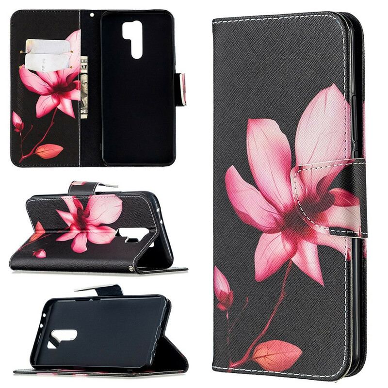 Flip Cover Xiaomi Redmi 9 Lyserød Blomst