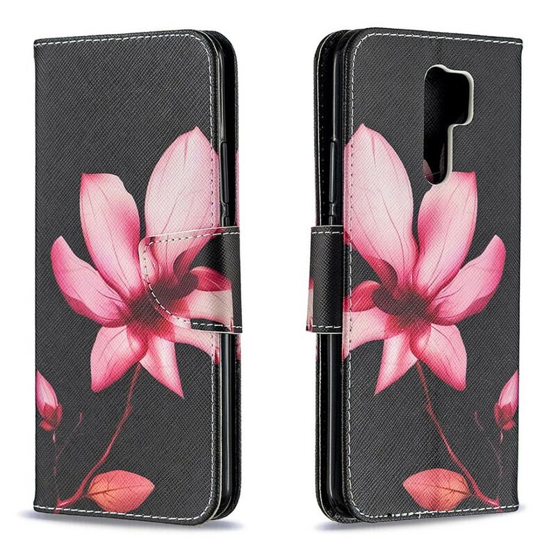 Flip Cover Xiaomi Redmi 9 Lyserød Blomst