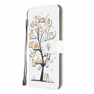 Flip Cover Xiaomi Redmi 9 Med Snor Funky Cats Med Rem