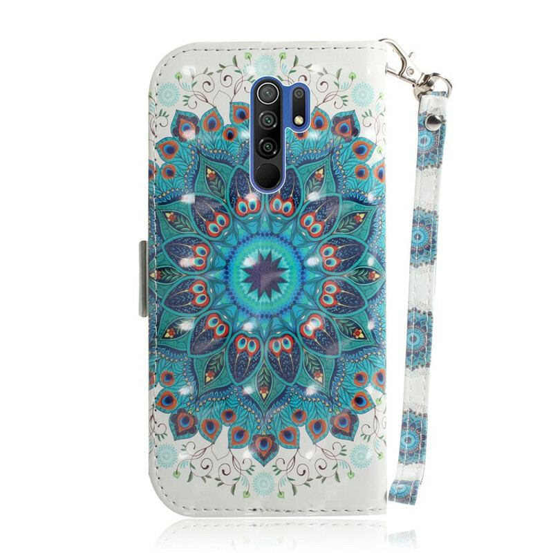 Flip Cover Xiaomi Redmi 9 Med Snor Mesterlig Mandala Med Rem