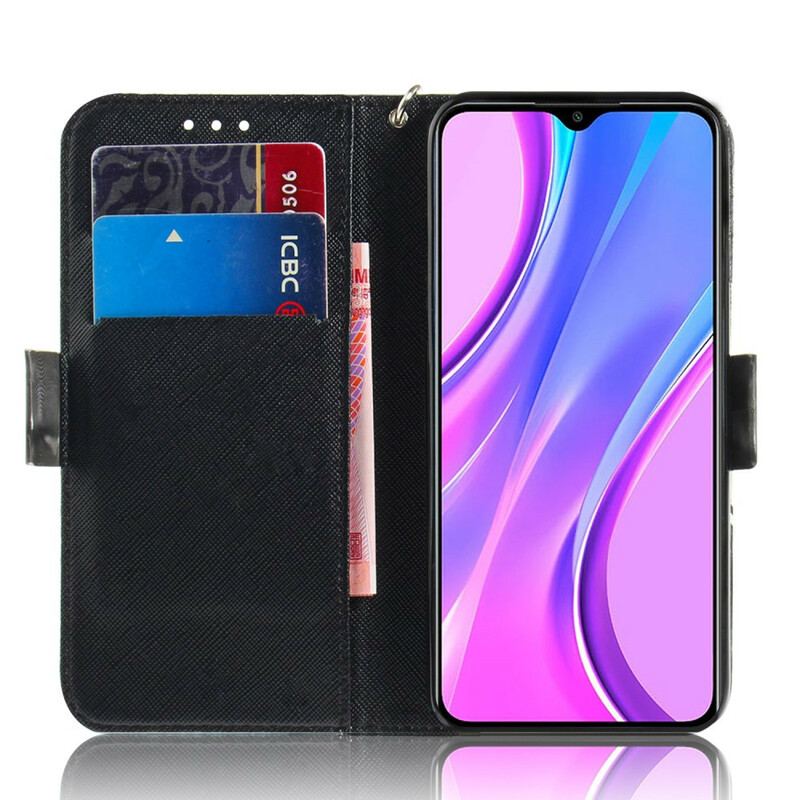 Flip Cover Xiaomi Redmi 9 Med Snor Mesterlig Mandala Med Rem