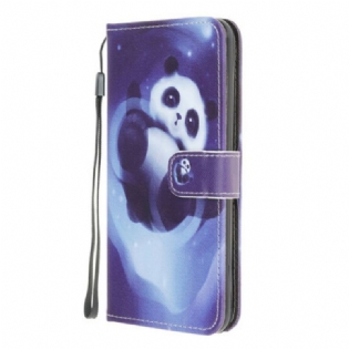 Flip Cover Xiaomi Redmi 9 Med Snor Panda Space Med Snor