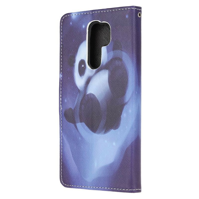 Flip Cover Xiaomi Redmi 9 Med Snor Panda Space Med Snor