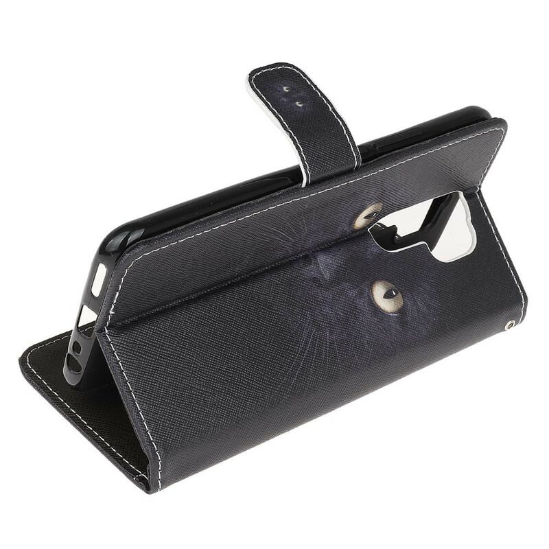 Flip Cover Xiaomi Redmi 9 Med Snor Strappy Black Cat Eyes