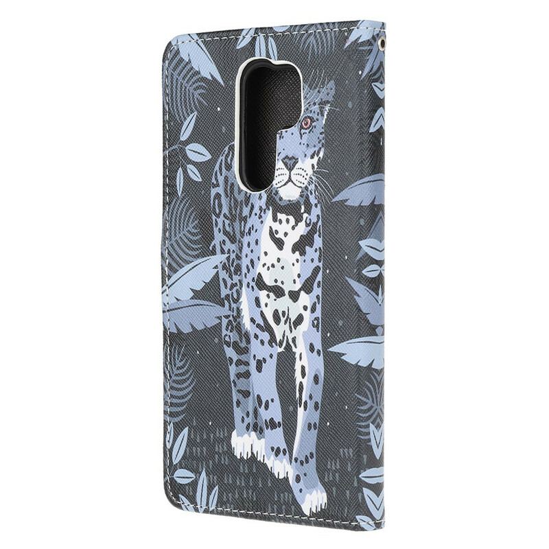 Flip Cover Xiaomi Redmi 9 Med Snor Strappy Leopard